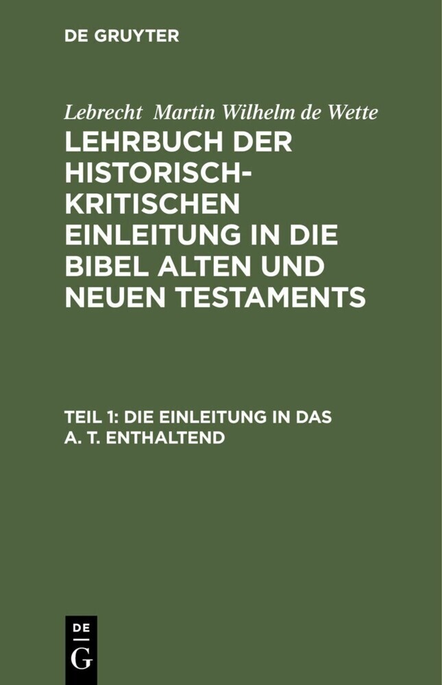 Die Einleitung in das A. T. enthaltend main product photo