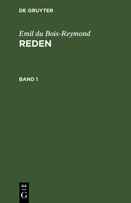 Emil du Bois-Reymond: Reden. Band 1 main product photo