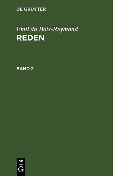 Emil du Bois-Reymond: Reden. Band 2 main product photo