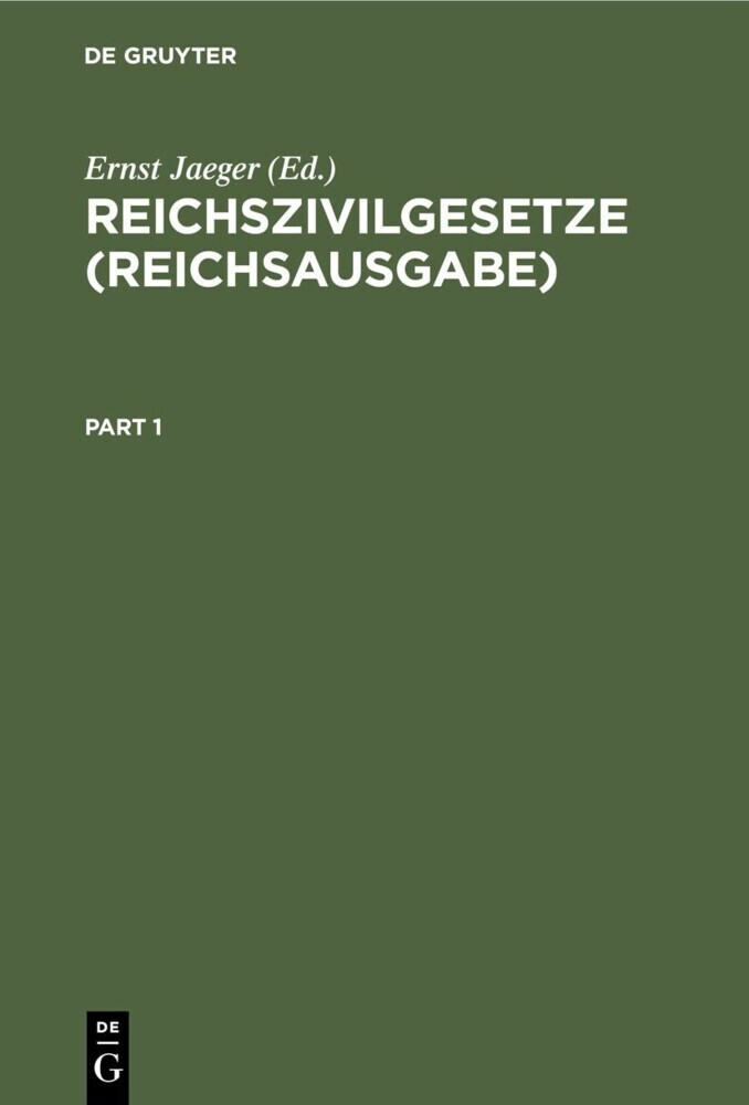 Reichszivilgesetze (Reichsausgabe) main product photo