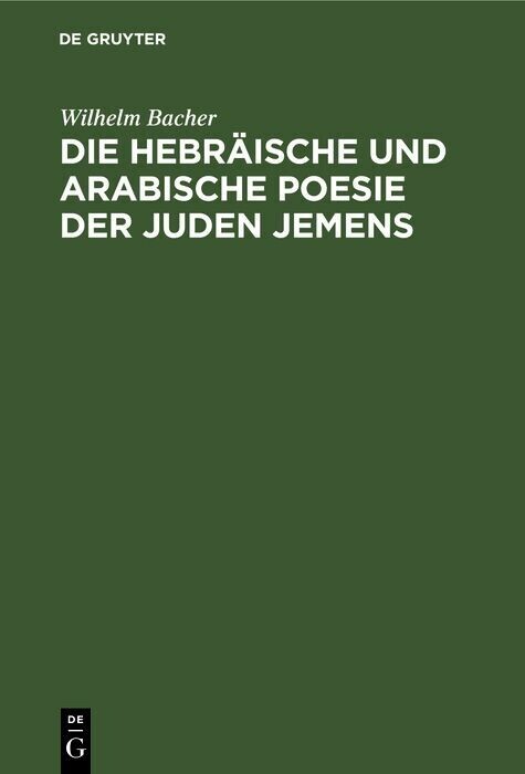 Die hebräische und arabische Poesie der Juden Jemens main product photo