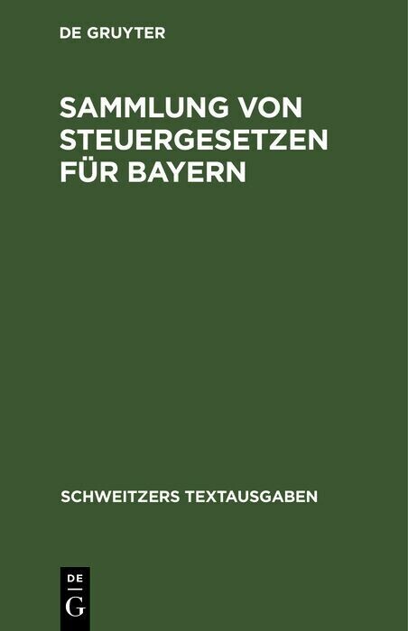 Sammlung von Steuergesetzen für Bayern main product photo