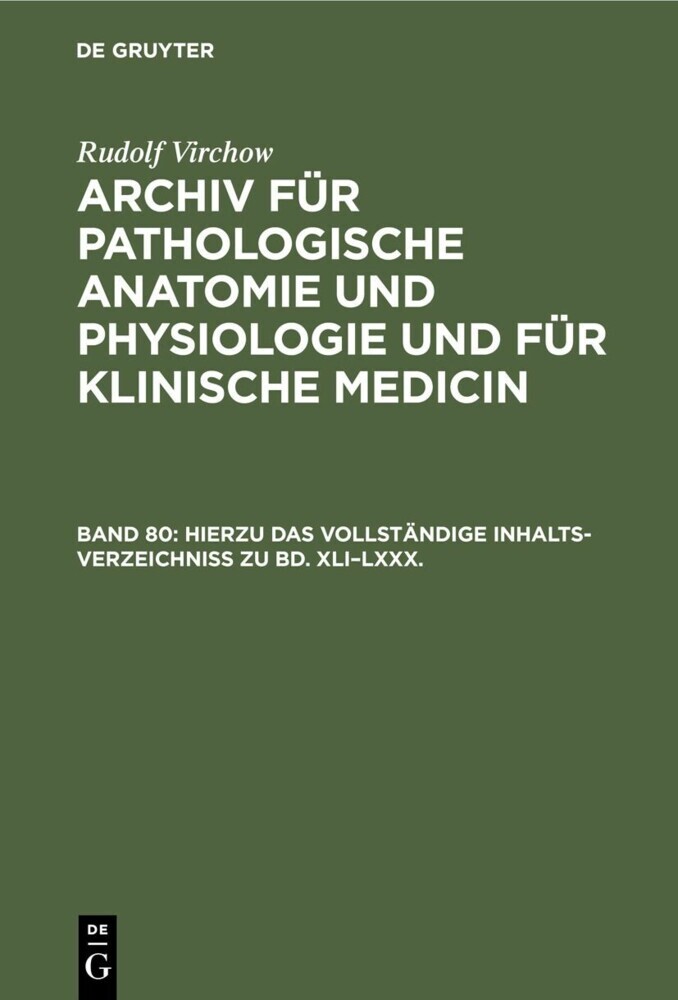 Hierzu das vollständige Inhalts-Verzeichniss zu Bd. XLI-LXXX. main product photo