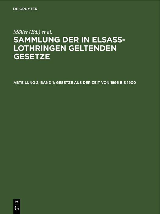 Gesetze aus der Zeit von 1896 bis 1900 main product photo
