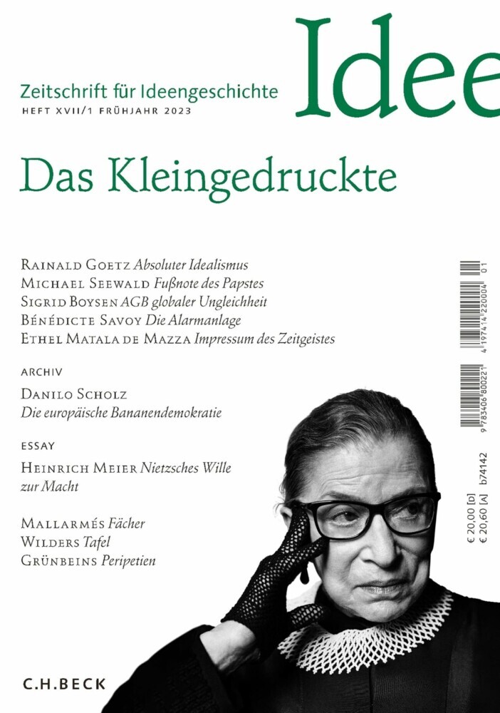 Zeitschrift für Ideengeschichte Heft XVII/1 Frühjahr 2023 main product photo