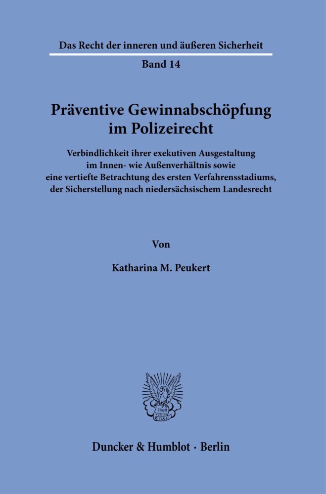 Präventive Gewinnabschöpfung im Polizeirecht. main product photo