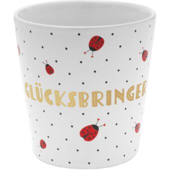 Blumenübertopf Motiv "Glück"