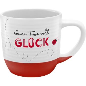Tasse Rillen Motiv "Glück"