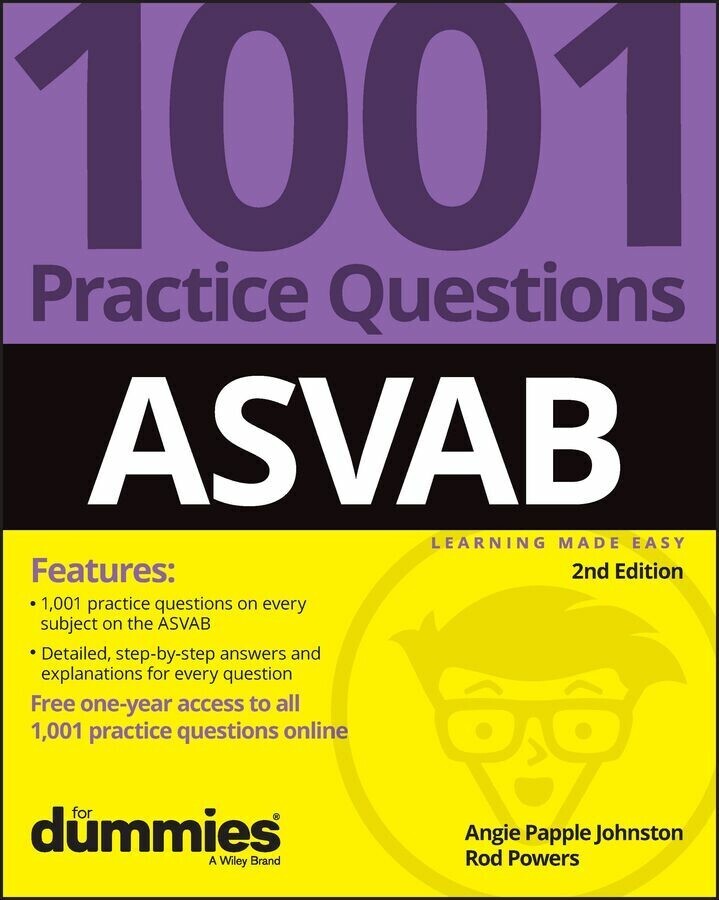 ASVAB: 1001 Practice Questions For Dummies (+ Online Practice) main product photo