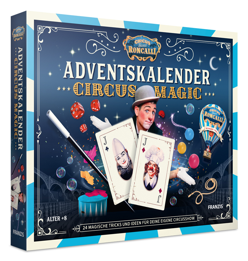 FRANZIS 67188 - Roncalli Adventskalender Circus Magic, 24 magische Tircks und Ideen für die eigene Circusshow, für Kinder ab 8 Jahren main product photo