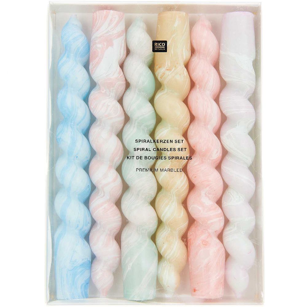 Spiralkerzen Set 18,5 cm, marmoriert main product photo