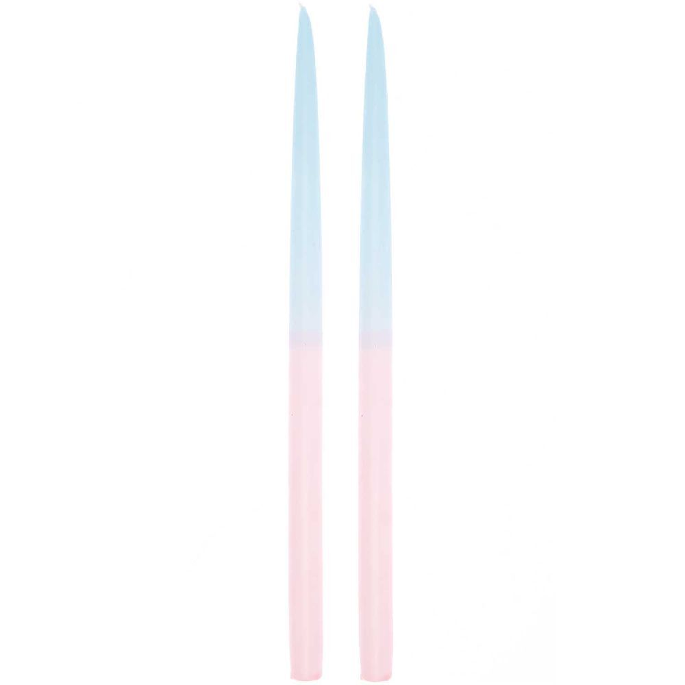 Spitzkerzen 28 cm, Dip Dye, Blau/Rosa main product photo