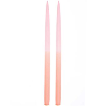 Spitzkerzen 28 cm, Dip Dye, Rosa/Orange