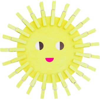 Bastelset Sonne mit Holzklammern