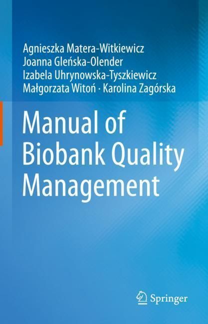 Manual of Biobank Quality Management main product photo