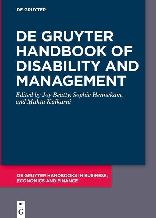 De Gruyter Handbook of Disability and Management main product photo