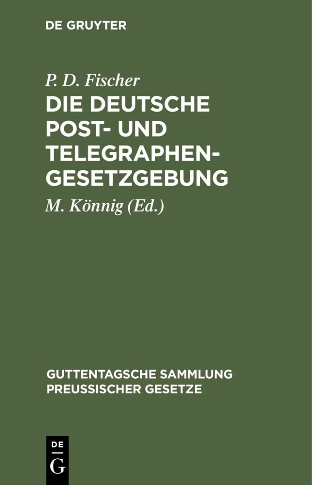 Die Deutsche Post- und Telegraphen-Gesetzgebung main product photo
