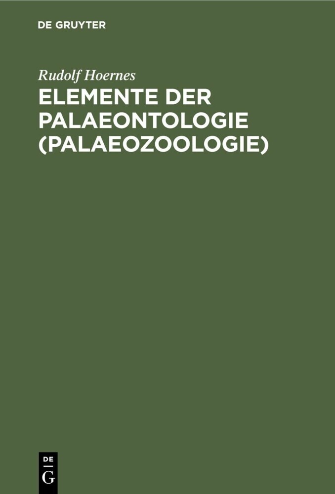 Elemente der Palaeontologie (Palaeozoologie) main product photo