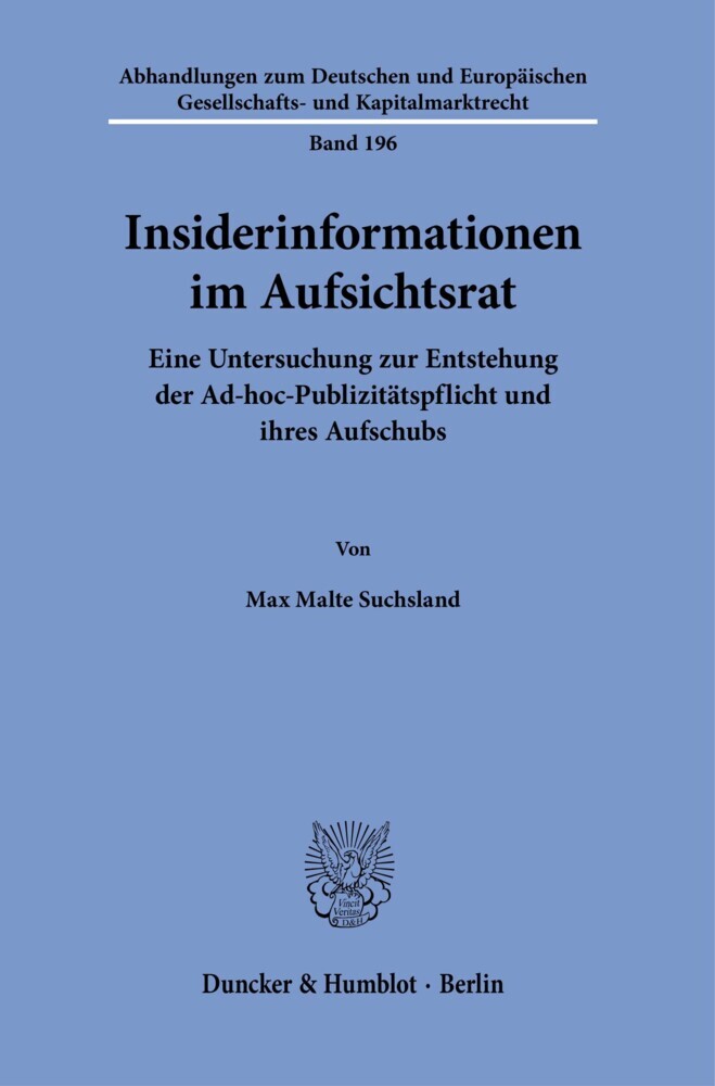 Insiderinformationen im Aufsichtsrat. main product photo