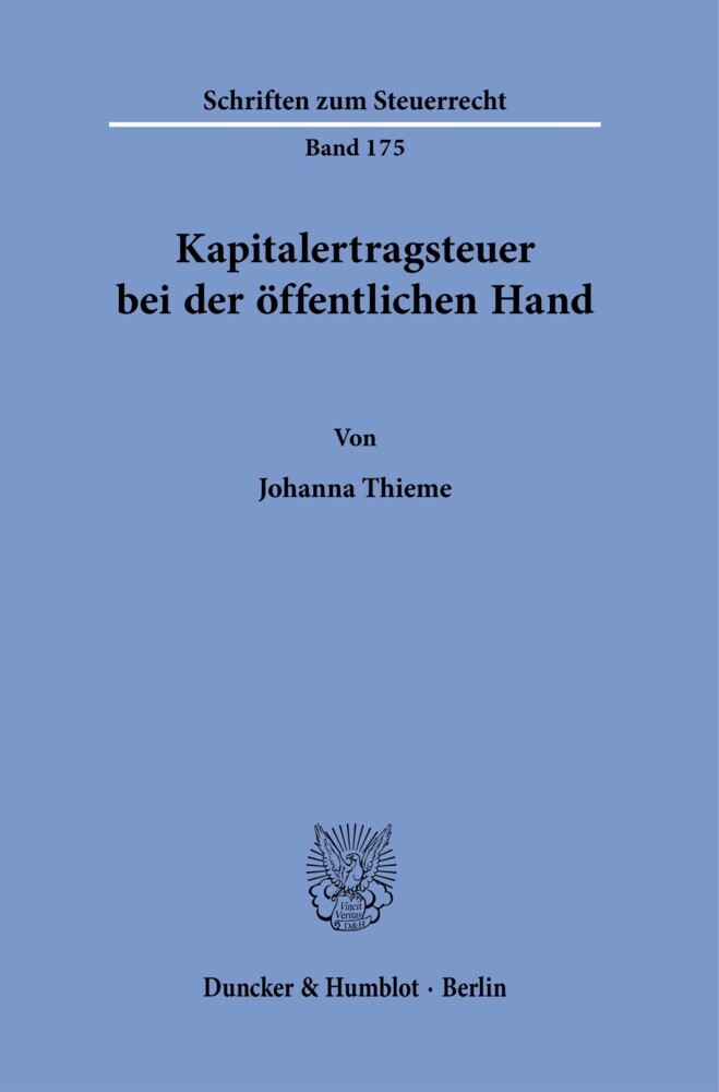 Kapitalertragsteuer bei der öffentlichen Hand. main product photo