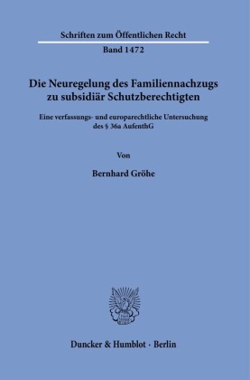 Die Neuregelung des Familiennachzugs zu subsidiär Schutzberechtigten.