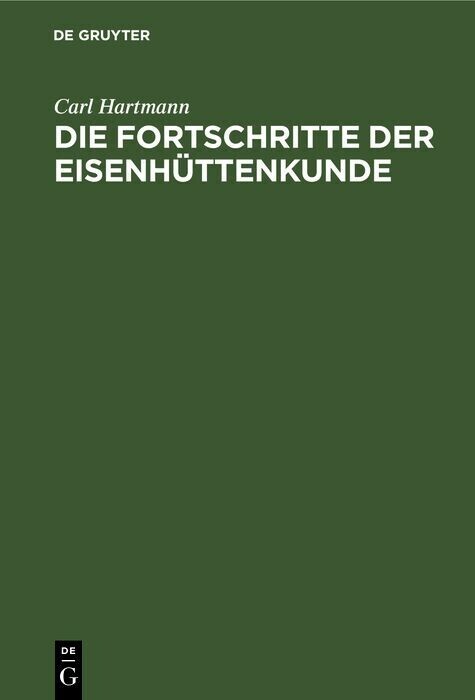 Die Fortschritte der Eisenhüttenkunde main product photo