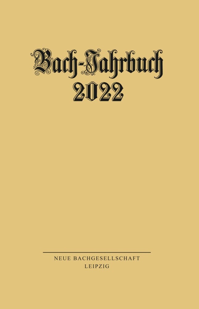 Bach-Jahrbuch 2022 main product photo