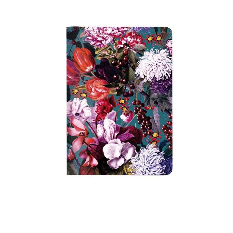 Heft A6 Blumenbouquet petrol main product photo