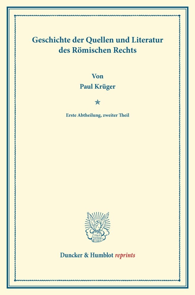 Geschichte der Quellen und Literatur des Römischen Rechts. main product photo