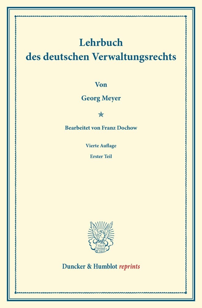 Lehrbuch des deutschen Verwaltungsrechts. main product photo