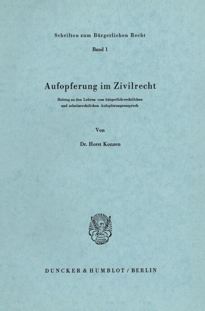 Aufopferung im Zivilrecht. main product photo