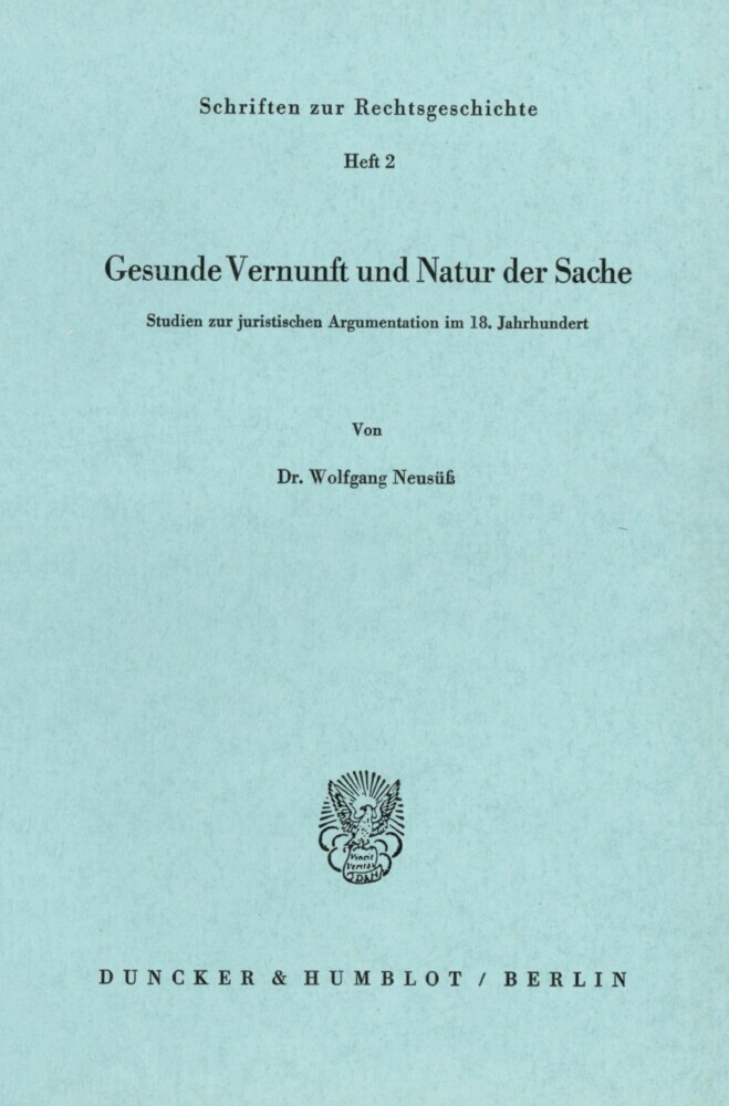 Gesunde Vernunft und Natur der Sache. main product photo