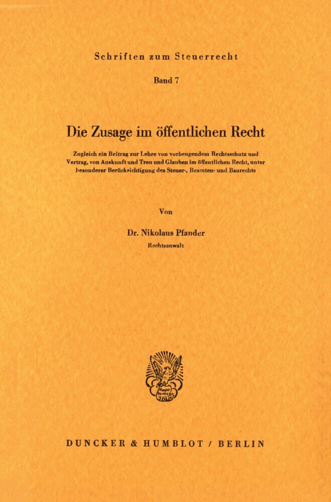 Die Zusage im öffentlichen Recht. main product photo