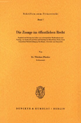 Die Zusage im öffentlichen Recht.