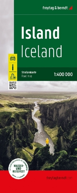 Island, Straßenkarte 1:400.000, freytag & berndt, Softcover main product photo