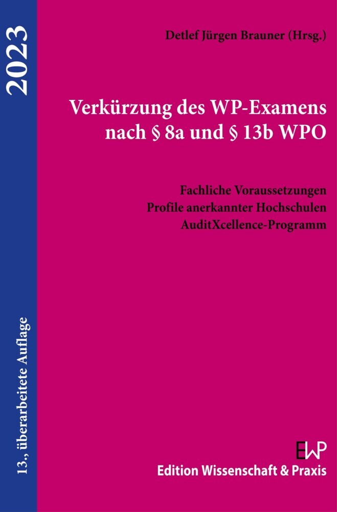 Verkürzung des WP-Examens nach § 8a und § 13b WPO main product photo