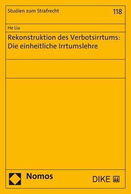Rekonstruktion des Verbotsirrtums: Die einheitliche Irrtumslehre main product photo