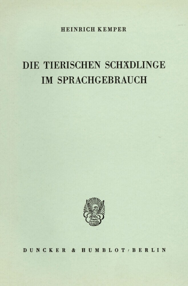 Die tierischen Schädlinge im Sprachgebrauch. main product photo