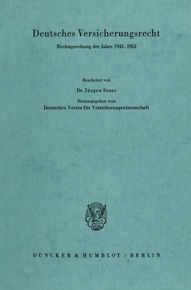 Deutsches Versicherungsrecht. main product photo