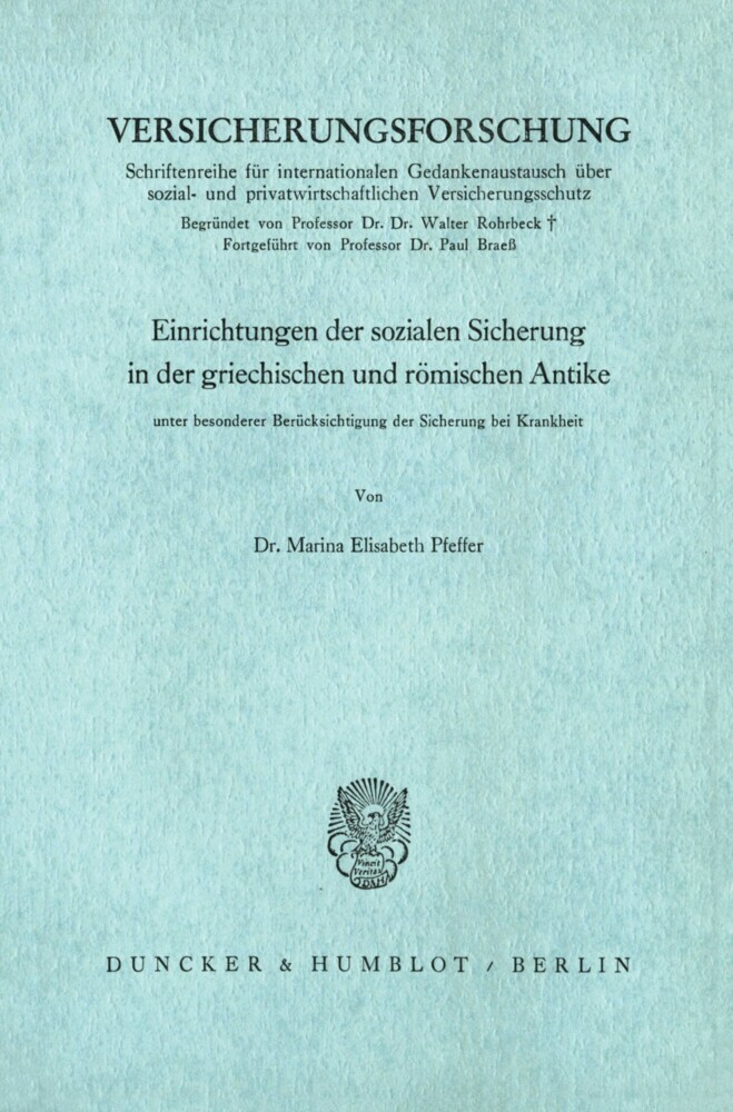 Einrichtungen der sozialen Sicherung in der griechischen und römischen Antike main product photo