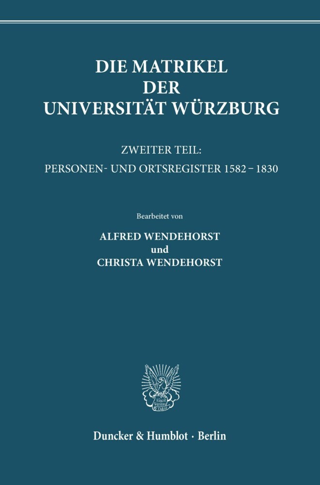 Die Matrikel der Universität Würzburg. main product photo