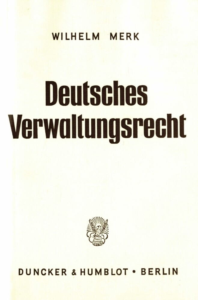 Deutsches Verwaltungsrecht. main product photo