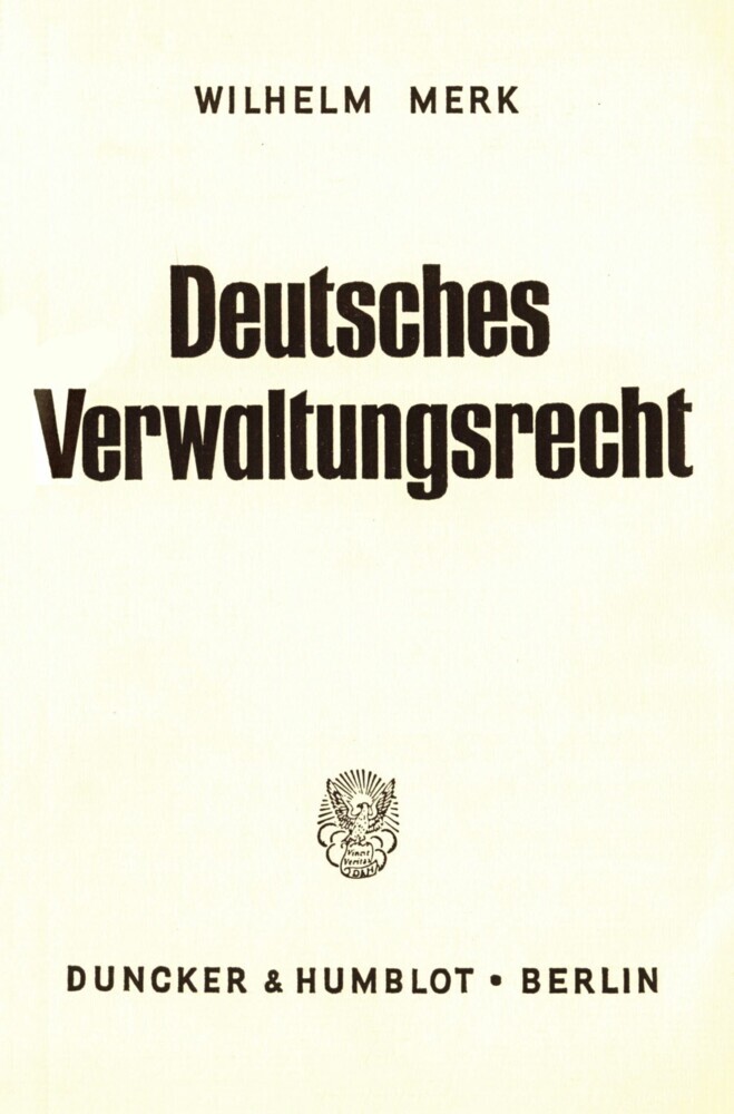 Deutsches Verwaltungsrecht. main product photo