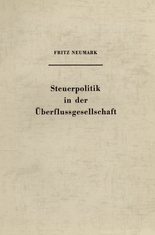 Steuerpolitik in der Überflussgesellschaft. main product photo