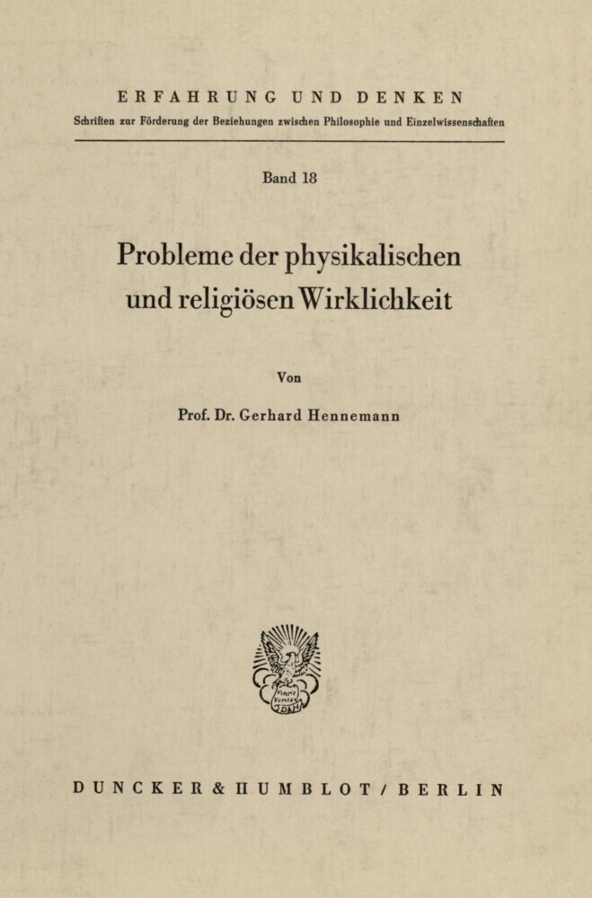 Probleme der physikalischen und religiösen Wirklichkeit. main product photo