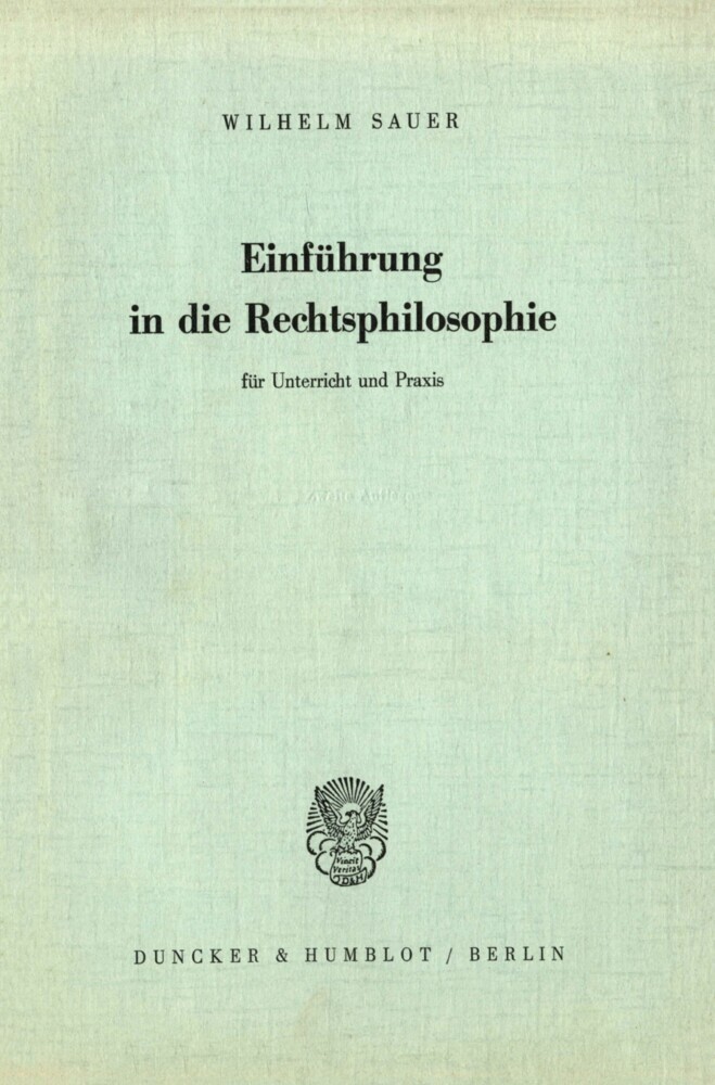 Einführung in die Rechtsphilosophie für Unterricht und Praxis. main product photo