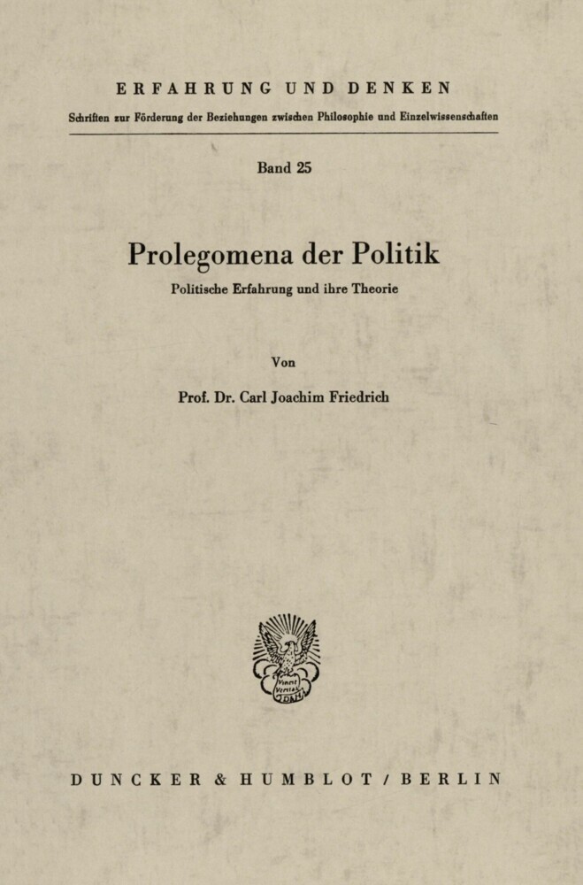 Prolegomena der Politik. main product photo