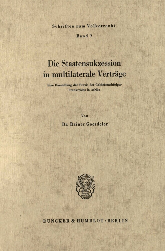 Die Staatensukzession in multilaterale Verträge. main product photo