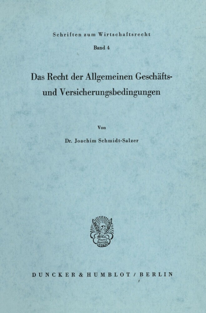 Das Recht der Allgemeinen Geschäfts- und Versicherungsbedingungen. main product photo