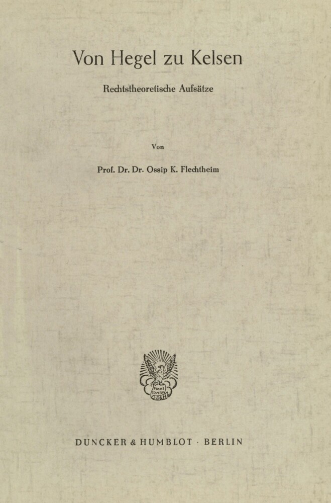 Von Hegel zu Kelsen. main product photo
